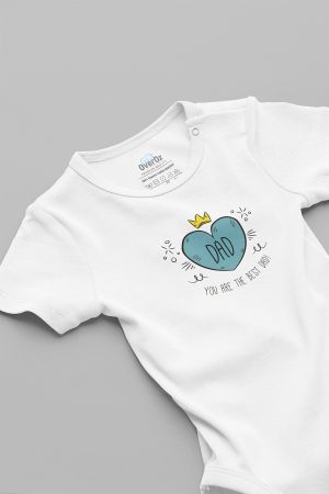 King Dad Baba Baskılı Bebek Body Çıtçıtlı Badi Zıbın Tulum 5676