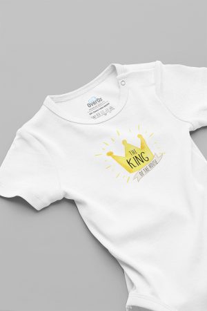 The King Evin Kralı Baskılı Çıtçıtlı Bebek Body Badi Zıbın Tulum 5679