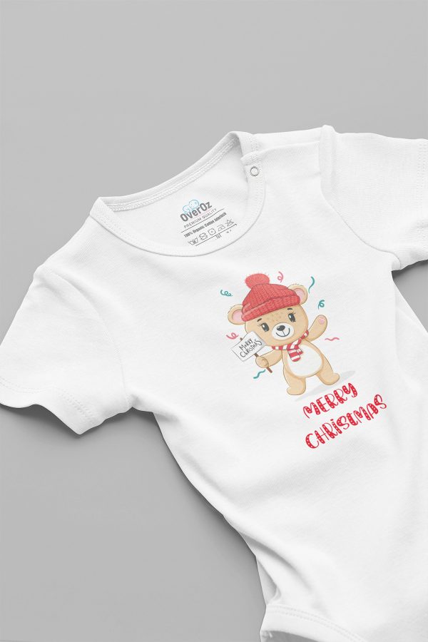 Merry Christmas Yılbaşı Baskılı Çıtçıtlı Bebek Body Badi Zıbın Tulum 5685