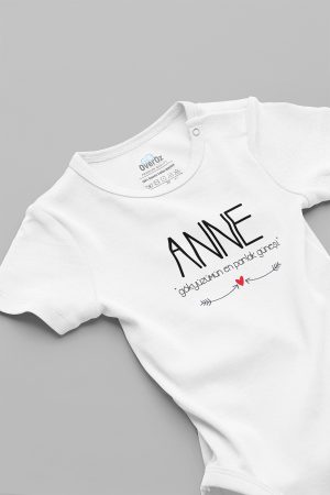 Anne Gökyüzümün En Parlak Güneşi Baskılı Çıtçıtlı Bebek Body Badi Zıbın 5686