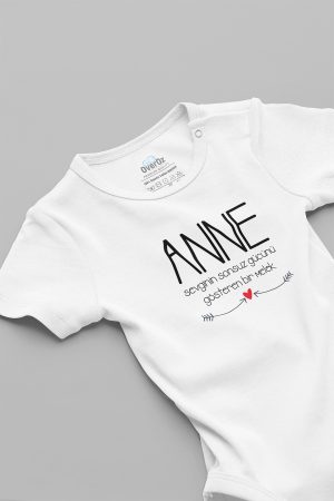 Anne Melek Baskılı Çıtçıtlı Bebek Body Badi Zıbın Tulum 5687
