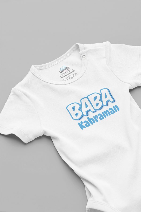 Kahraman Baba Baskılı Çıtçıtlı Bebek Body Badi Zıbın Tulum 5703