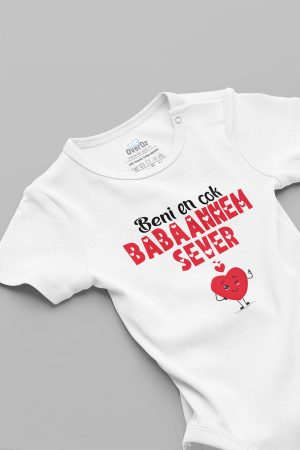 Beni En Çok Babaannem Sever Baskılı Çıtçıtlı Bebek Body Badi Zıbın Tulum 5710