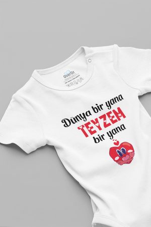 Dünya Bir Yana Teyzem Bir Yana Yazılı Bebek Body Badi Çıtçıtlı Zıbın 5715