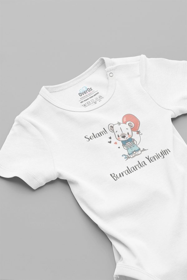 Selam Buralarda Yeniyim Yazılı Bebek Body Badi Çıtçıtlı Zıbın Tulum 5731
