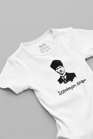 izindeyim Atam Atatürk Baskılı Bebek Body Badi Çıtçıtlı Zıbın Tulum 5735