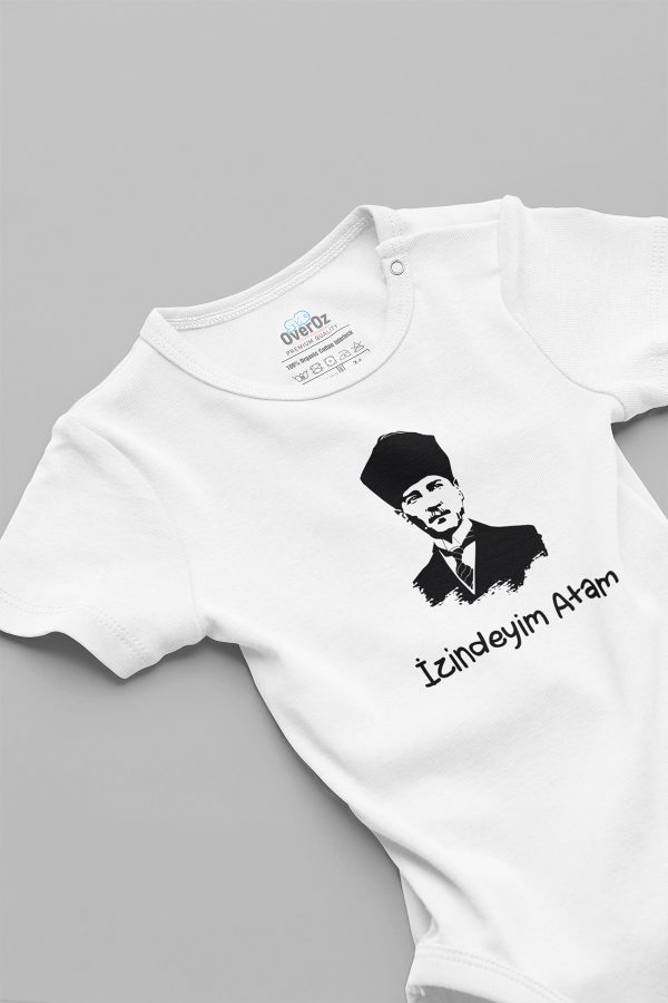 izindeyim Atam Atatürk Baskılı Bebek Body Badi Çıtçıtlı Zıbın Tulum 5735