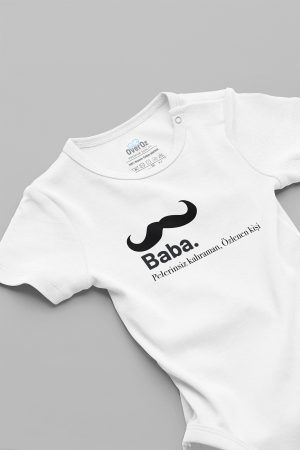 Baba Pelerinsiz Kahraman Yazılı Bebek Body Badi Çıtçıtlı Zıbın 5745