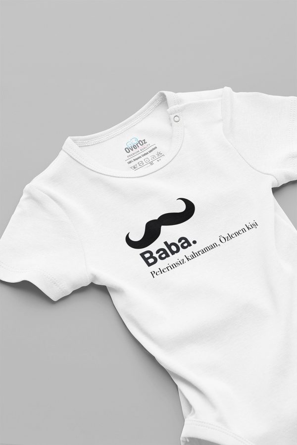 Baba Pelerinsiz Kahraman Yazılı Bebek Body Badi Çıtçıtlı Zıbın 5745
