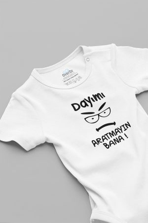 Dayımı Aratmayın Bana Yazılı Bebek Body Badi Çıtçıtlı Zıbın 5749