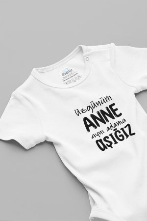Üzgünüm Anne Aynı Adama Aşığız Bebek Body Badi Çıtçıtlı Zıbın 5752