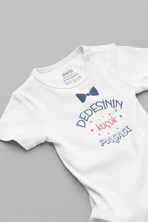 Dedesinin Küçük Paşası Yazılı Bebek Body Badi Çıtçıtlı Zıbın 5757