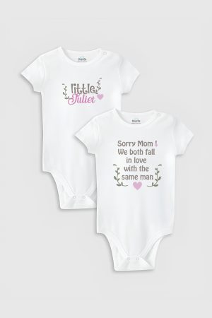 Little Juliet Baskılı 2'li Bebek Body Set Badi Çıtçıtlı Zıbın İkili 5760-5761