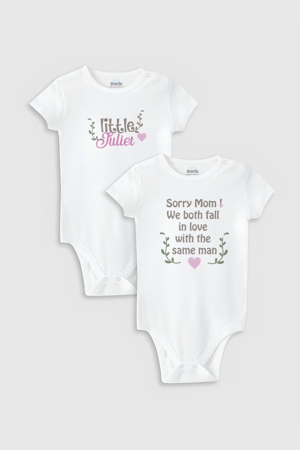 Little Juliet Baskılı 2'li Bebek Body Set Badi Çıtçıtlı Zıbın İkili 5760-5761