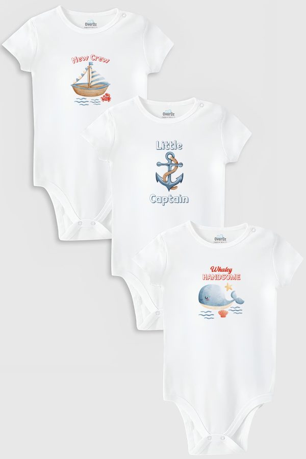 Kaptan 3'lü Bebek Body Set Bebek Badi Çıtçıtlı Zıbın Üçlü 5793-5794-5795