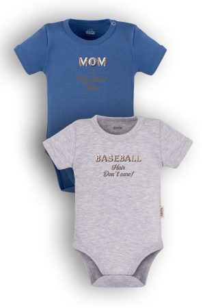 Baseball Anne Mom 2'li Bebek Body Set Badi Çıtçıtlı Zıbın ikili 5796-5797-M