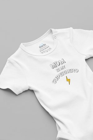 Mom is My Super Hero Anne Kahraman Baskılı Bebek Body Badi Çıtçıtlı Zıbın 5814