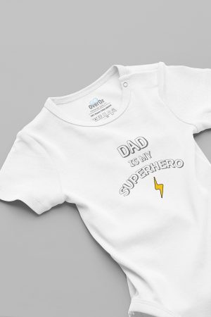 Dad is My Super Hero Baba Baskılı Bebek Body Beyaz Badi Çıtçıtlı Zıbın 5816