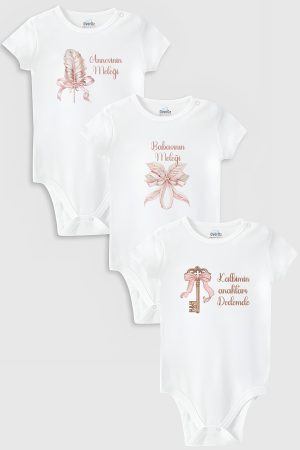 Babasının Meleği 3'lü Bebek Body Set Badi Çıtçıtlı Zıbın Üçlü 5818-5819-5820