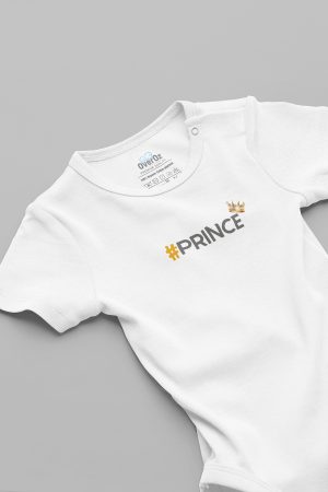 Prince Prens Baskılı Bebek Body Beyaz Badi Çıtçıtlı Zıbın 5822