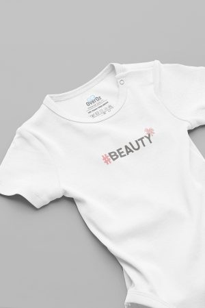 Beauty Güzellik Baskılı Bebek Body Beyaz Badi Çıtçıtlı Zıbın 5826