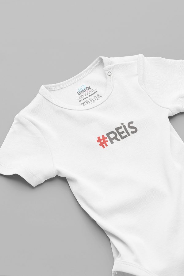 Organik %100 Pamuk Reis Baskılı Bebek Body Beyaz Badi Çıtçıtlı Zıbın 5832