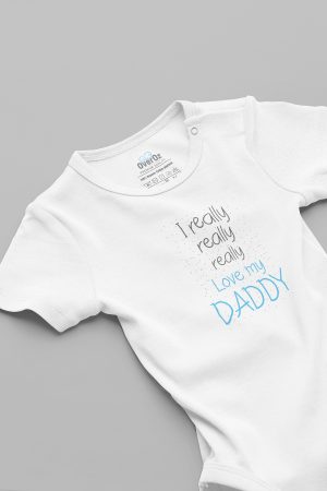 I Really Love My Daddy Baba Bebek Body Beyaz Badi Çıtçıtlı Zıbın 5839