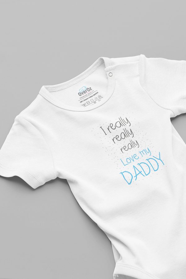 I Really Love My Daddy Baba Bebek Body Beyaz Badi Çıtçıtlı Zıbın 5839