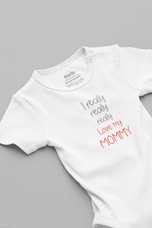 I Really Love My Mommy Anne Bebek Body Beyaz Badi Çıtçıtlı Zıbın 5840
