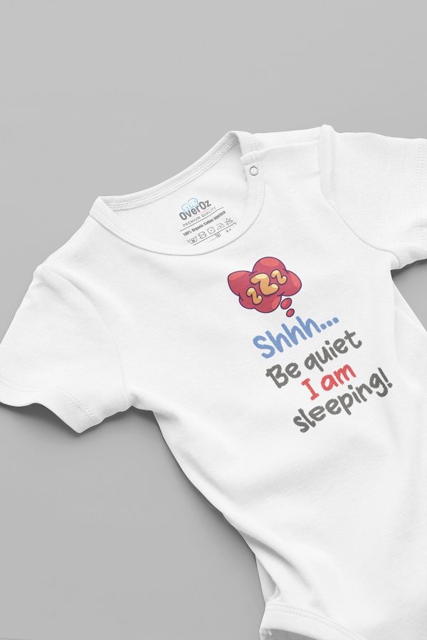 Be Quiet I'm Sleeping Sessiz Ol Bebek Body Beyaz Badi Çıtçıtlı Zıbın 5844