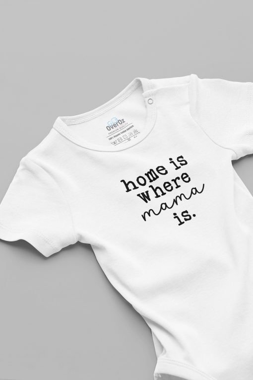 Home is Where Mama is Anne Bebek Body Beyaz Badi Çıtçıtlı Zıbın 5845