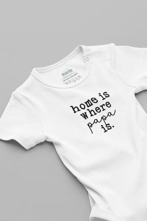 Home is Where Papa is Baba Bebek Body Beyaz Badi Çıtçıtlı Zıbın 5846