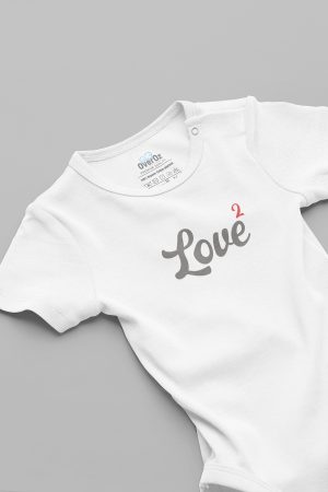 Organik %100 Pamuk Love 2 İkiz Bebek Body Beyaz Badi Çıtçıtlı Zıbın 5850