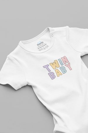 Organik %100 Pamuk Twin Baby İkiz Bebek Body Beyaz Badi Çıtçıtlı Zıbın 5851