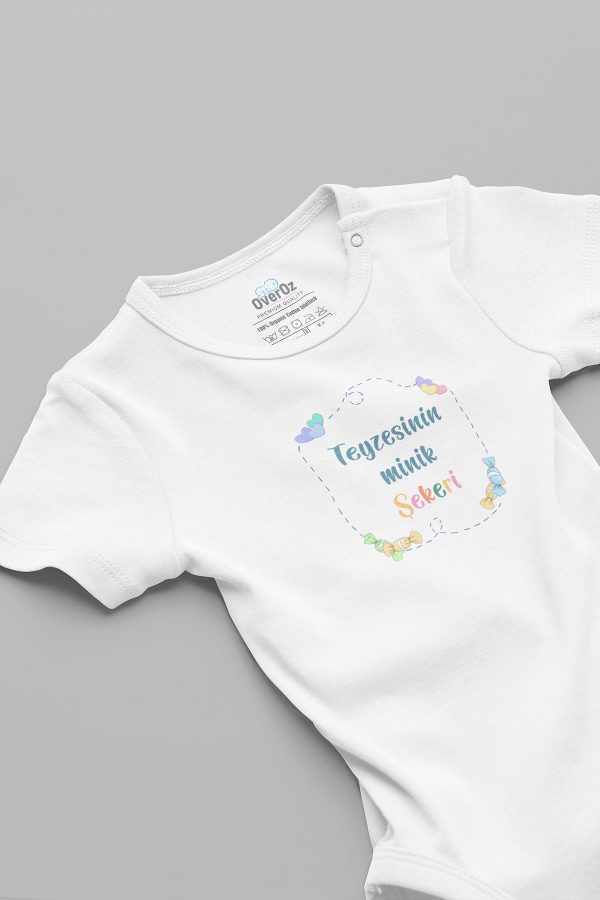 Teyzesinin Minik Şekeri Baskılı Bebek Body Badi Çıtçıtlı Zıbın Tulum 5879