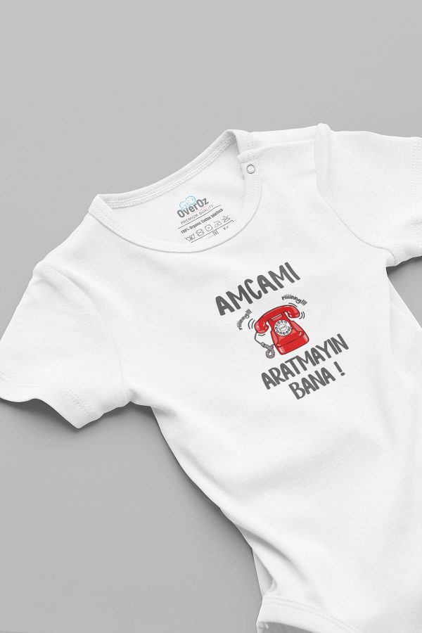 Amcamı Aratmayın Bana Baskılı Bebek Body Çıtçıtlı Badi Zıbın Tulum 5880-AMCA
