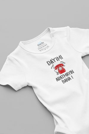 Dayımı Aratmayın Bana Baskılı Bebek Body Çıtçıtlı Badi Zıbın Tulum 5880-DAYI