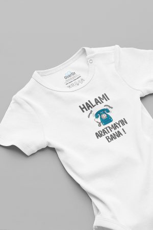 Halamı Aratmayın Bana Baskılı Bebek Body Çıtçıtlı Badi Zıbın Tulum 5880-HALA