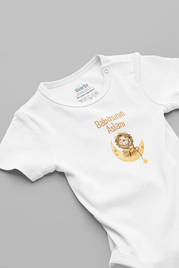 Babasının Aslanı Baskılı Bebek Body Çıtçıtlı Badi Zıbın Tulum 5882