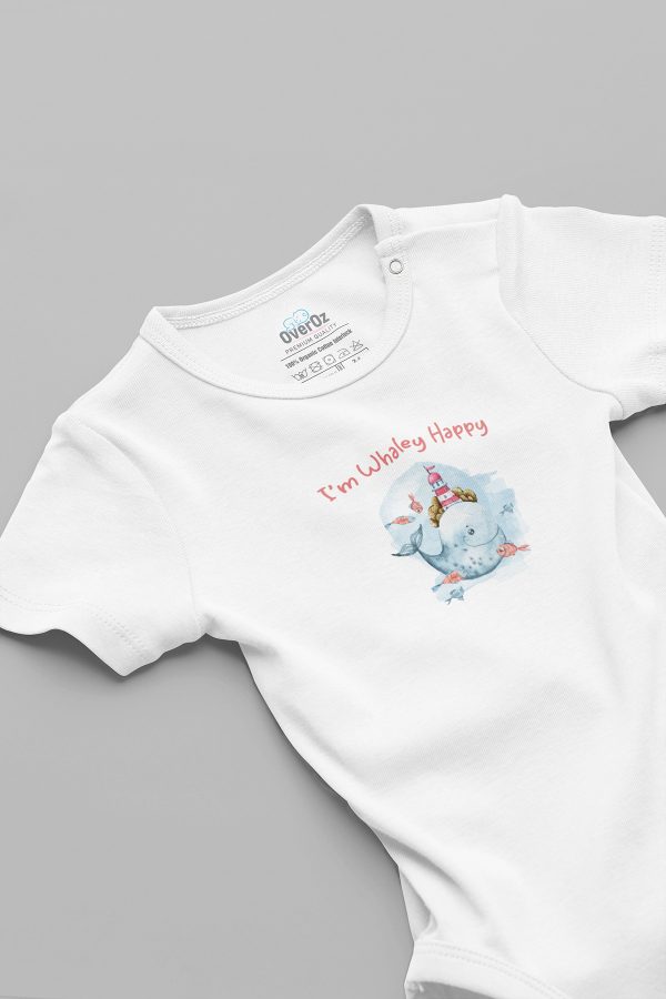I'm Whaley Happy Balina Baskılı Bebek Body Çıtçıtlı Badi Zıbın Tulum 5886