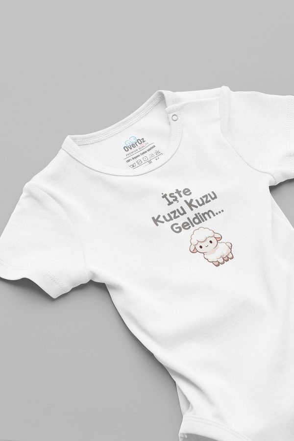 Kuzu Kuzu Geldim Baskılı Bebek Body Çıtçıtlı Badi Zıbın Tulum 5890