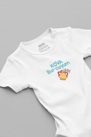Kova Burcuyum Baskılı Bebek Body Çıtçıtlı Badi Zıbın Tulum 5895