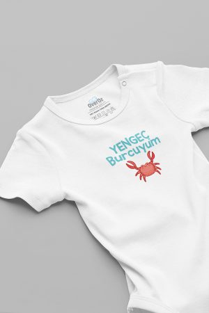 Yengeç Burcuyum Baskılı Bebek Body Çıtçıtlı Badi Zıbın Tulum 5896