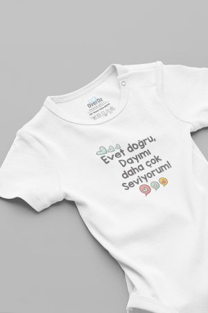 Dayımı Daha Çok Seviyorum Bebek Body Çıtçıtlı Zıbın 5909-DAYI