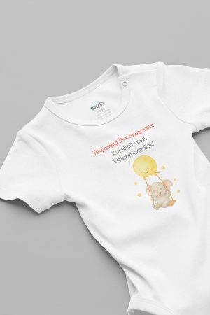 Teyze Yazılı Bebek Badi Baskılı Kısa Kollu Çıtçıtlı Body Zıbın