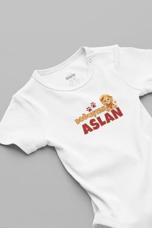 Doğuştan Aslan Galatasaray Baskılı Bebek Body Zıbın