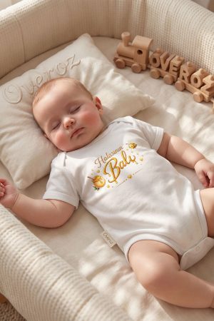Halasının Balı Yazılı Baskılı Bebek Body Zıbın