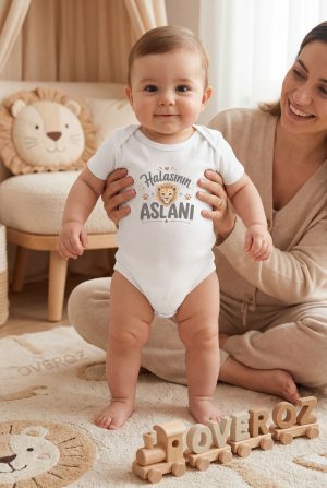 Halasının Aslanı Yazılı Baskılı Bebek Body Zıbın