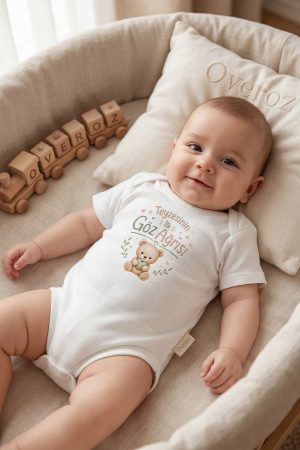Teyzesinin İlk Göz Ağrısı Yazılı Baskılı Bebek Body Zıbın