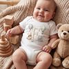 E Harfli Baskılı Bebek Body Zıbın